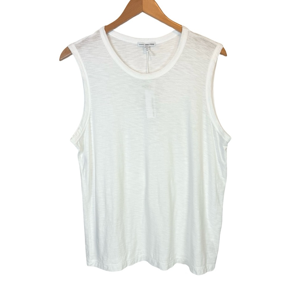 James Perse Classic White Cotton Blend Slub Tee T-Shirt NWT - Picture 3 of 10